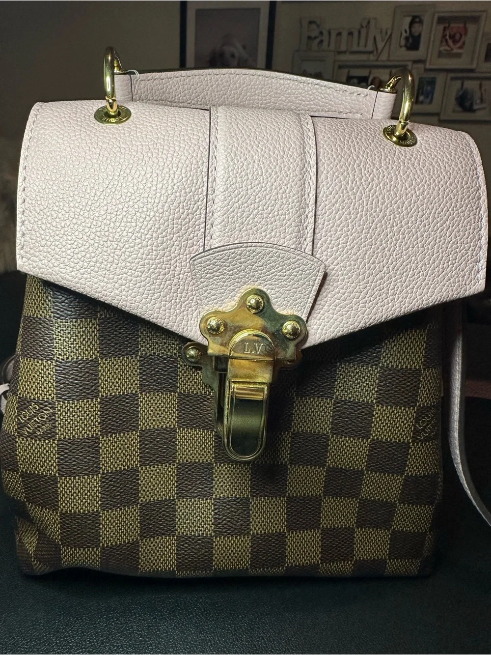 Louis Vuitton Clapton Backpack Damier Ebene Canvas Magnolia Pink - Picture 5 of 9